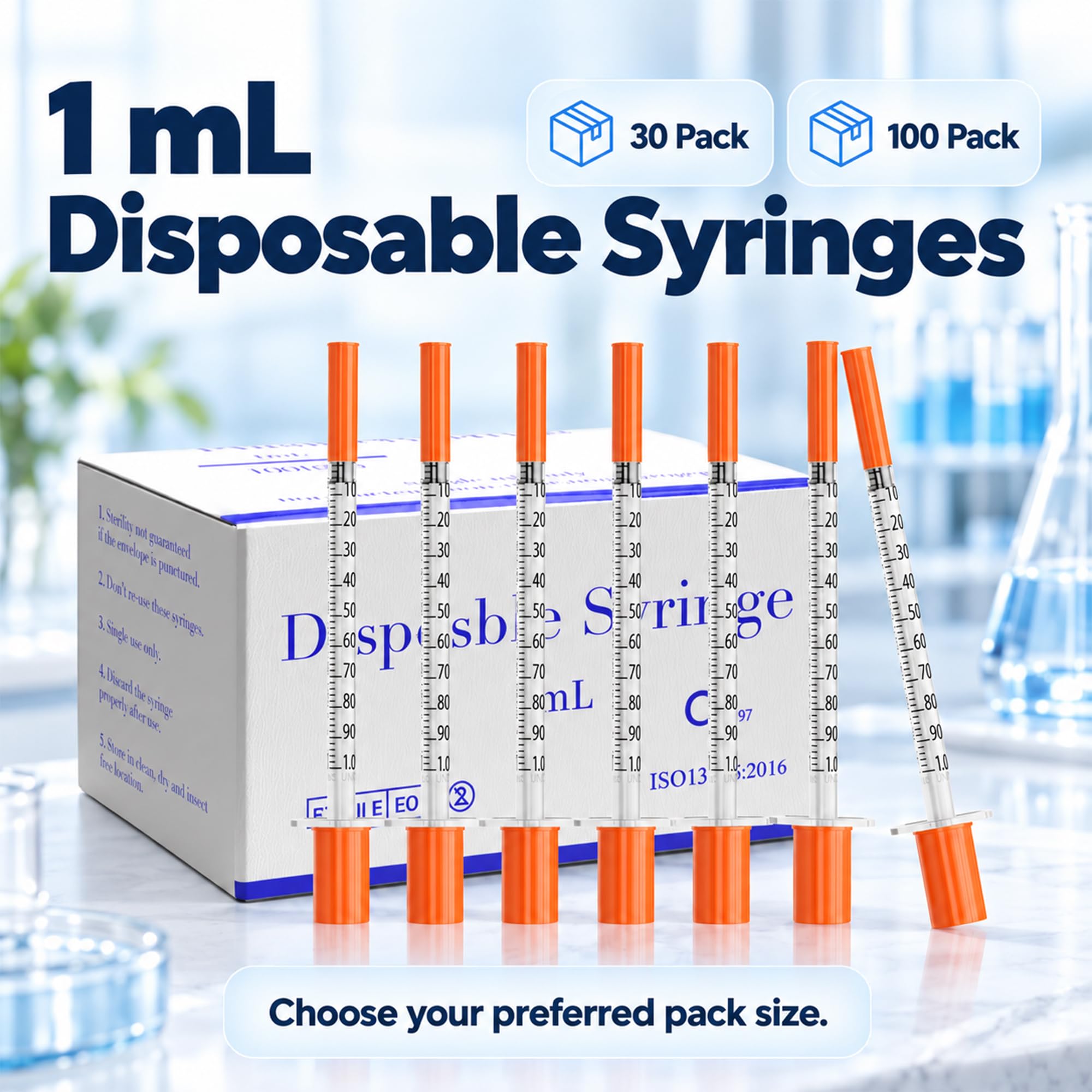 1ml Syringes 30G - 100 Pack | Lab Supplies -7