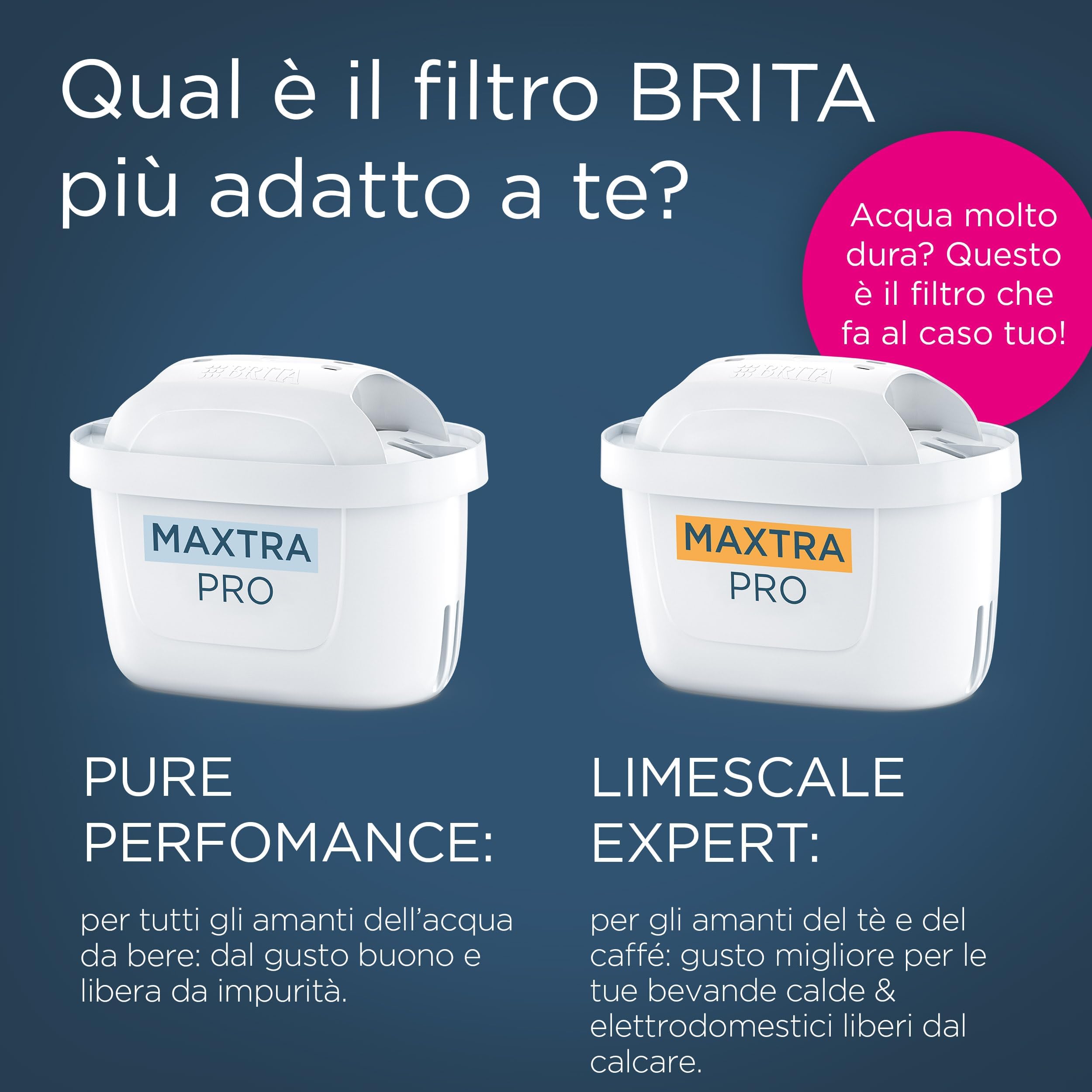 BRITA Filtro acqua rubinetto MAXTRA PRO Limescale Expert confezione da 4 filtri - Riduzione del calcare extra e ideale per bevande calde, filtro originale compatibile con caraffa acqua filtrante