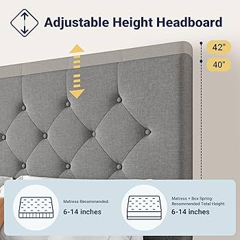 Amazon.com: Allewie Upholstered King Size Platform Bed Frame