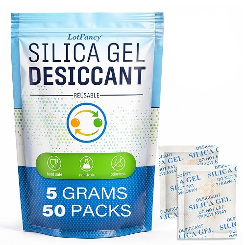 LotFancy Silica Gel 5 Gram Packets 50 Pack