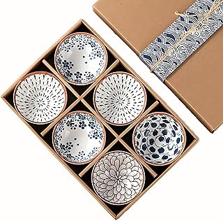 Japanese 6 Pieces Set Ceramic Rice Bowls 10oz