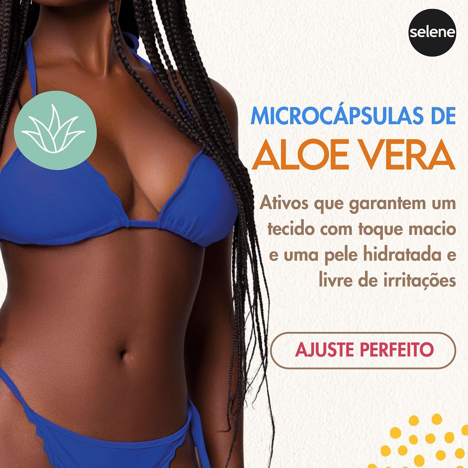Biquíni Top Cortininha Praia Bojo Removível UV50+ Dry Fast Antibacteriano Selene Verão