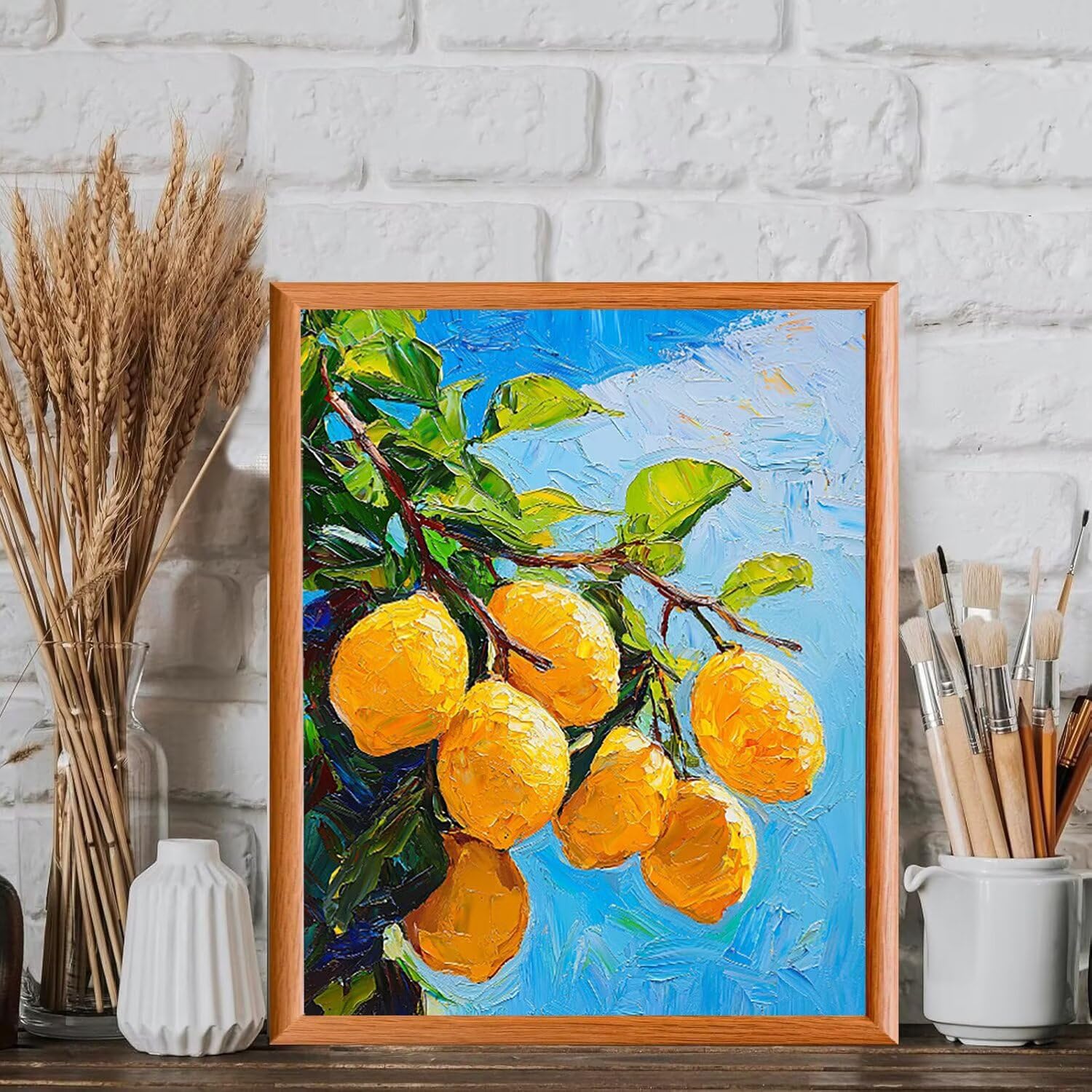 WEISHIWE Malowanie według liczb dla dorosłych owoce cytryny, 70 x 90 cm x