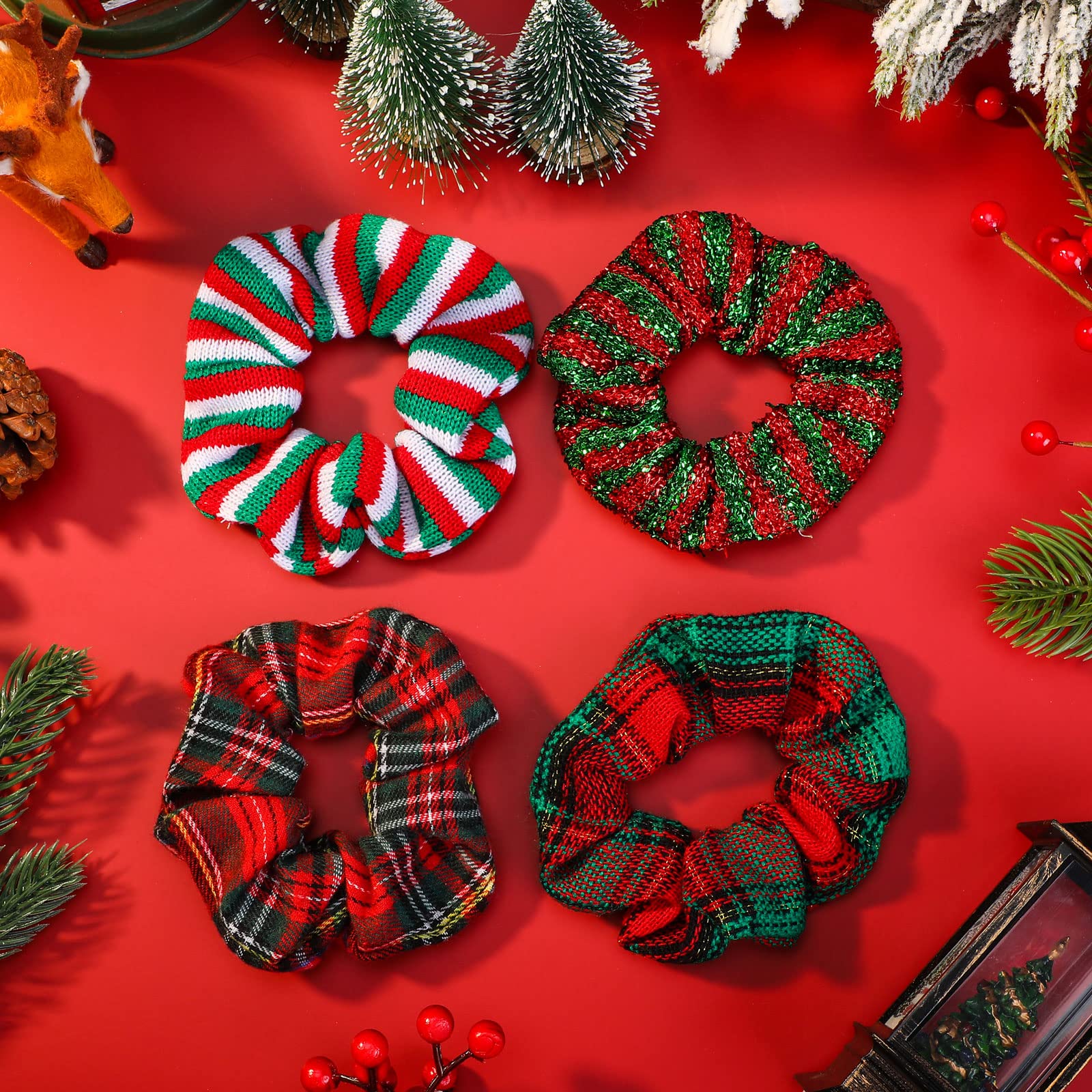 Amazon.com : Giegxin 36 Pcs Christmas Hair Scrunchies for  display picture 2