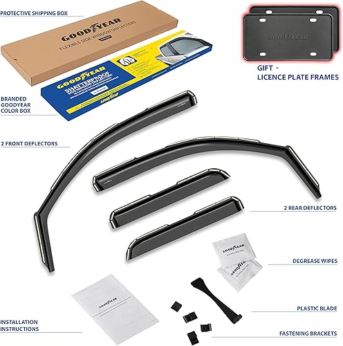 Miniatura 6 de Goodyear Deflectores de ventana inastillables en el canal para Chevrolet (Chevy) Silverado 2500, 2500HD3500HD 2015-2019 doble cabina, protectores de