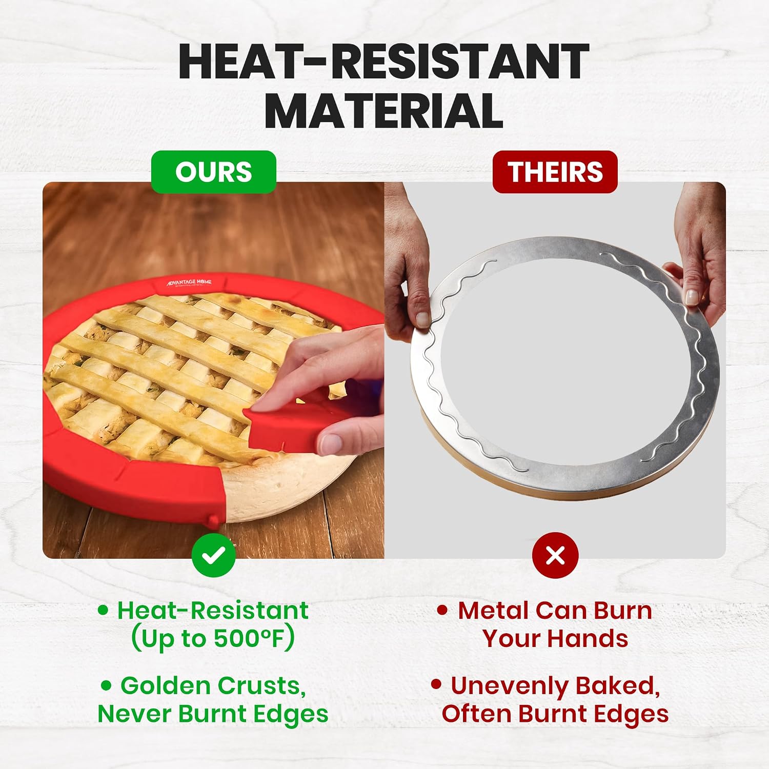 Set of 2 Silicone Pie Crust Shield for Baking, Crust Reusable Protector, Adjustable Silicone Protector