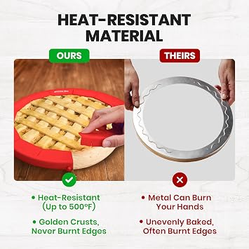 Set of 2 Silicone Pie Crust Shield for Baking, Crust Reusable Protector, Adjustable Silicone Protector