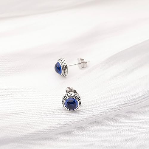 Miniatura 42 de Real Crystal Birthstone Sterling Silver Stud Earrings Jewelry for Women Fashion Trendy Western 925 Antiqued Boho Handmade Best Gift for Her keenove