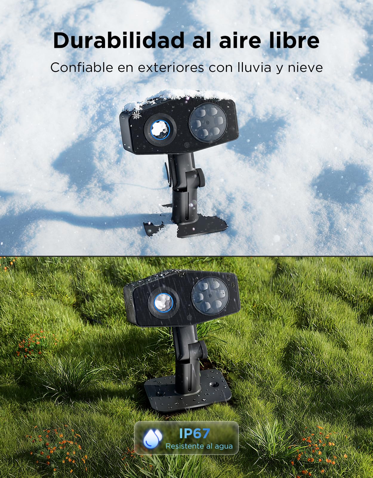 Govee Proyector de Copos de Nieve para Exteriores, con Efecto de Onda de Agua Móvil, Luces de Jardín Impermeables, 58 Modos de Escena y 20 Imágenes Proyectadas, con Alexa, Matter y Asistente de Google