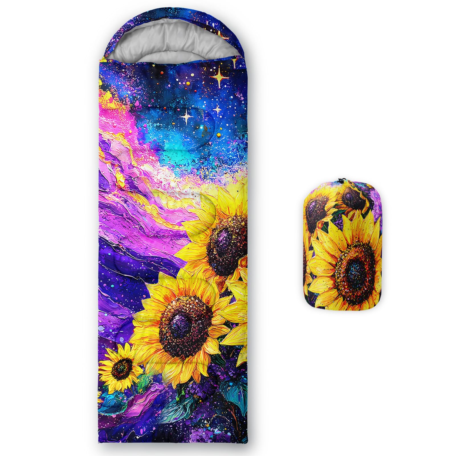 QOOMO Ball Flower Camping Sleeping Bags,3 Season Warm &amp; Cool Weather,Lightweight,Waterproof Sleeping Bags for Adults &amp; Kids,Traveling,and Outdoors,Camping Gear Equipment