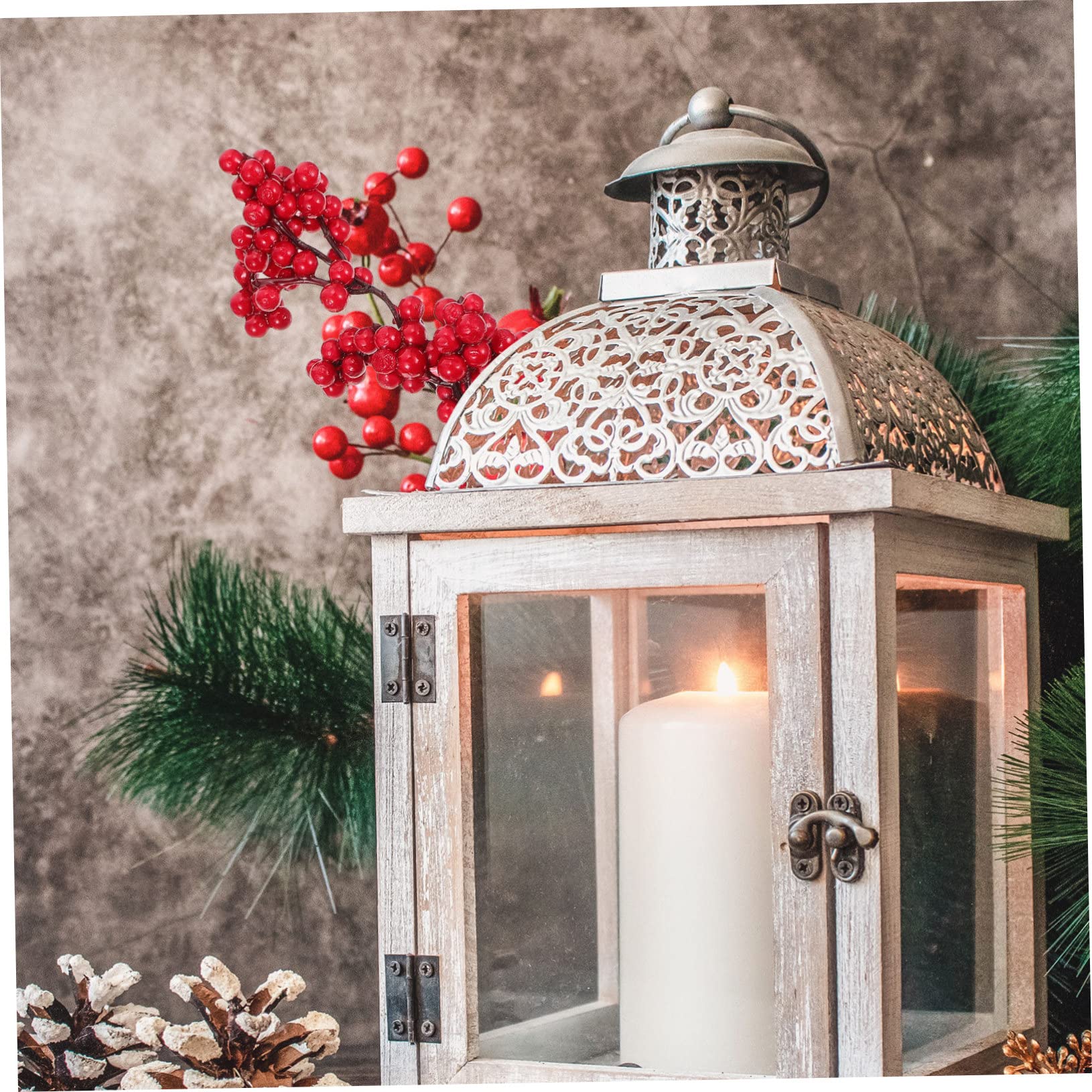 PRETYZOOM 10pezzi Rami di Bacche Natalizie Realistici Bacche Decorazione Simulate Decorazione Ramificate Realistiche Ornamento Fai da Te per Composizione Floreale Materiale in Leggero