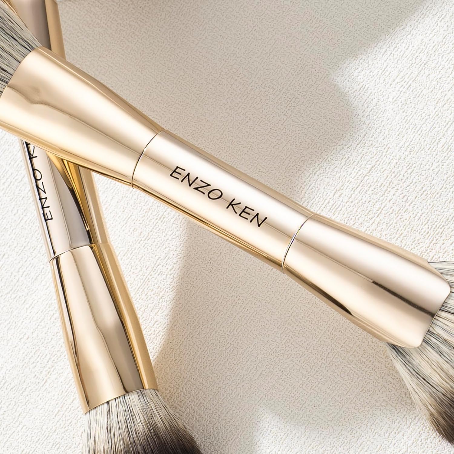 Double Ended Angled Sculpting Makeup Brush, Double Sided Makeup Brush for Highlighting, Highlighter Brushes, Face Sculpt Contour Brush Gold, Sculpting Brush for Cheeks, Nose - 124A - Image 6