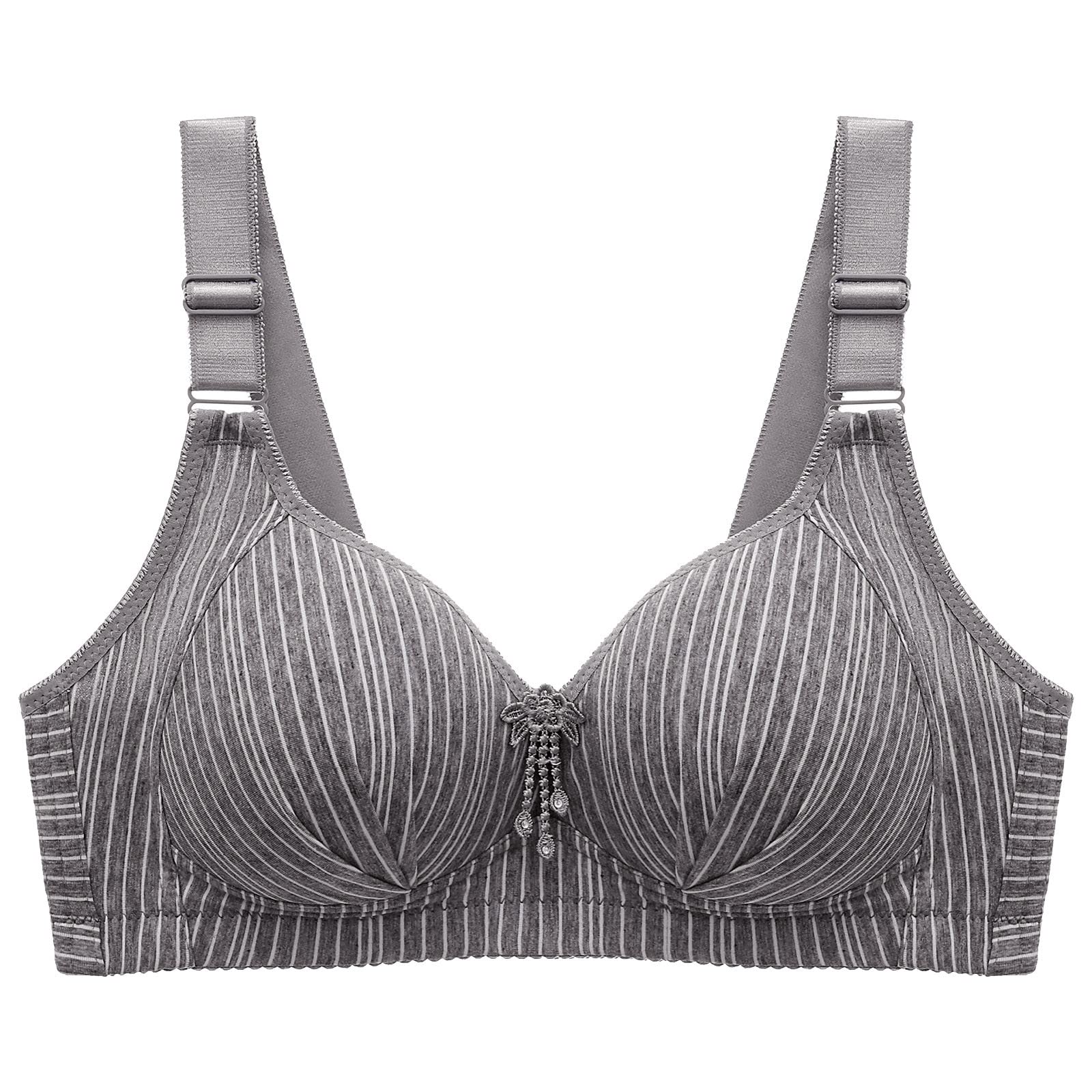 Generic Womens Summer Thin Push-Up Wireless Bra Stripe Jelly Strips No Wire Adjustable Support Bras Comfy Bras Multiway
