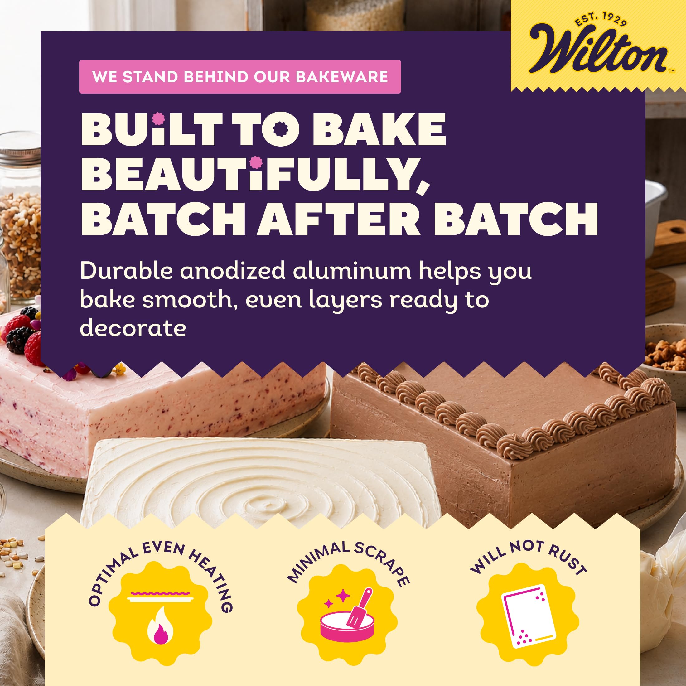 Wilton Performance Pans - Molde para Tartas y Pasteles Cuadrado (25,4 x 5 cm)