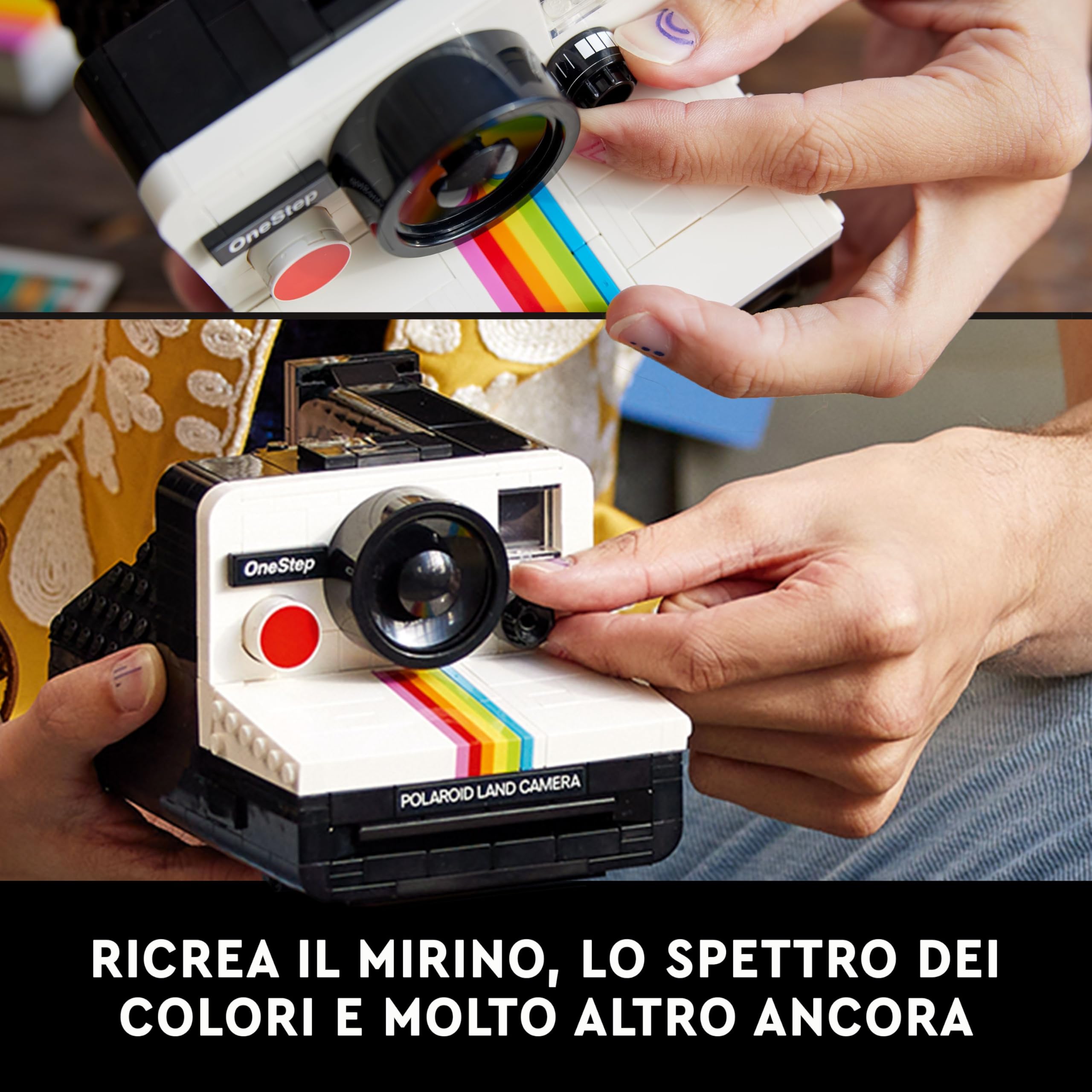LEGO Ideas Fotocamera Polaroid OneStep SX-70 Kit Vintage di Costruzione per Adulti, Oggetto da Collezione con Dettagli Autentici, Attività Creativa, Regali di Fotografia per Uomini e Donne 21345