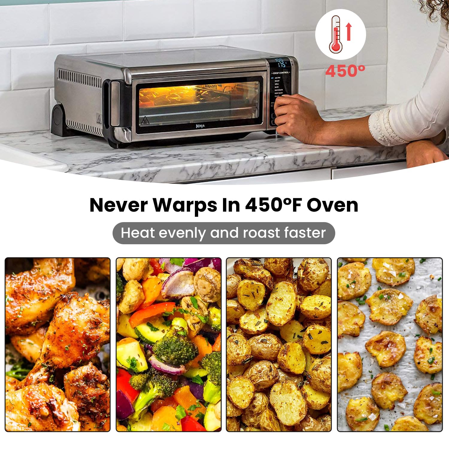 Ersatzfrittiergitter Für Ninja Foodi SP101/SP100 | 34x34 Cm, Lebensmittelechter Stahl | Air Fryer Zubehör