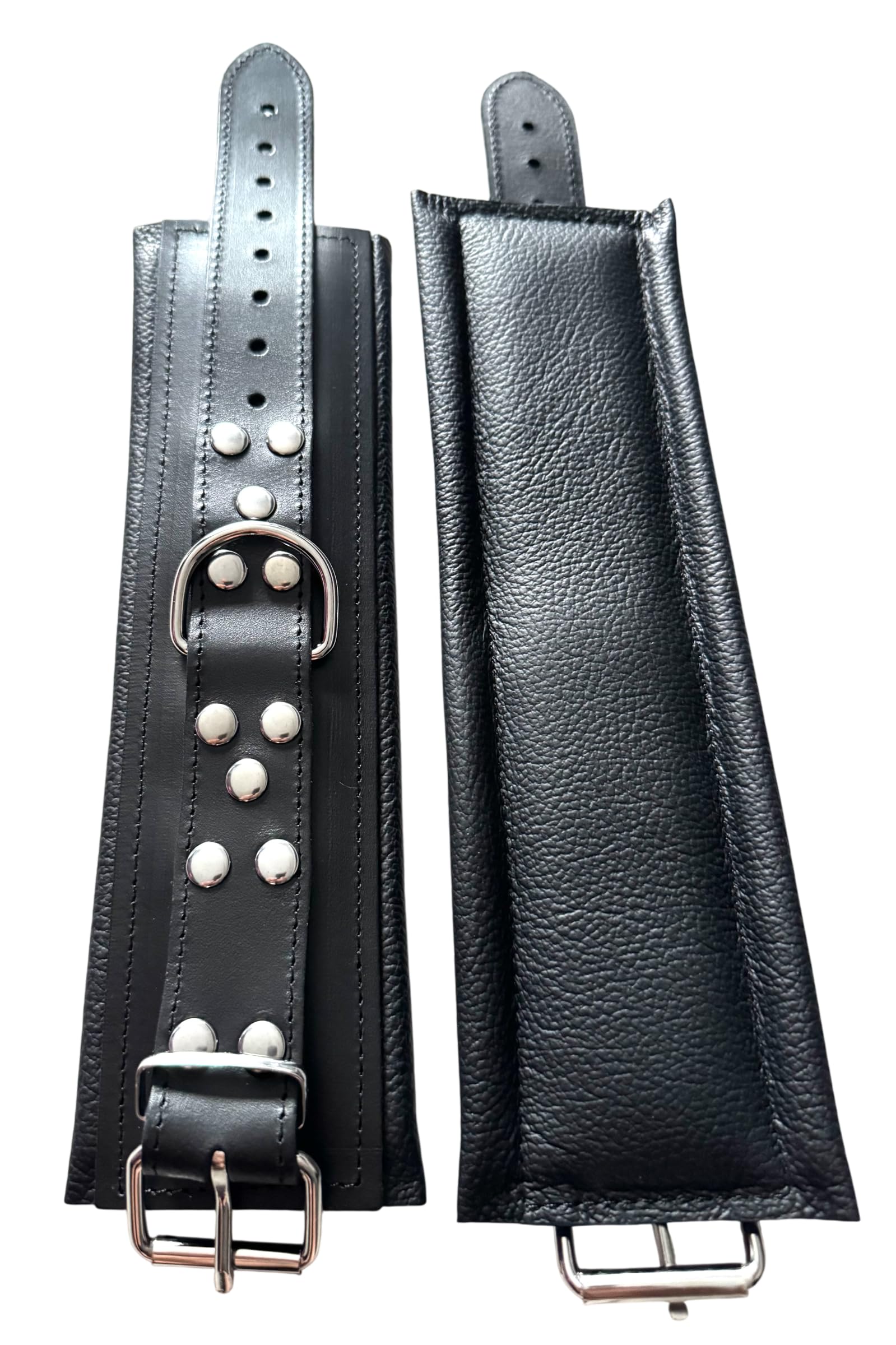 80mm BDSM Bondage Leder Set Handfesseln Fußfesseln Fesselset schwarz