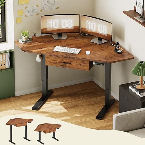 SEDETA Corner Electric Standing Desk, 32'' Small Height Adjustable Computer