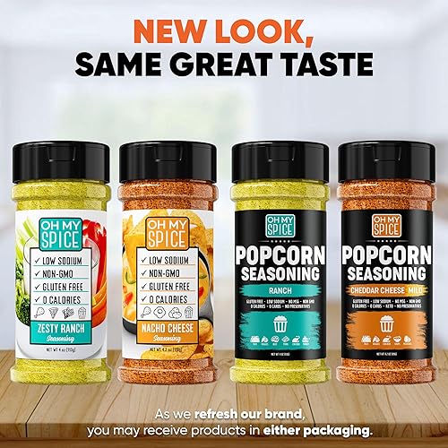 Miniatura 3 de Oh My Spice - Paquete variado de condimentos  Queso Nacho, Zesty Ranch  Condimento keto bajo en sodio por Oh My Spice  0 calorías, 0 carbohidratos,