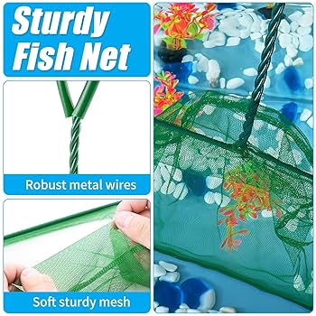 Aquarium Fish Net Penn-Plax Quick Net Fish Tank Aquarium Wire Mesh Catch Net, 4 Shrimp Net