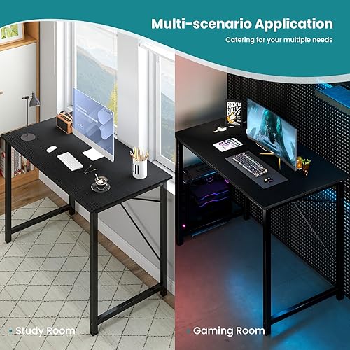 Miniatura 4 de NEWBULIG - Escritorio pequeño de 31.5" para computadora de oficina, escritorio compacto de escritura para oficina, mesa de estudio para estudiantes,