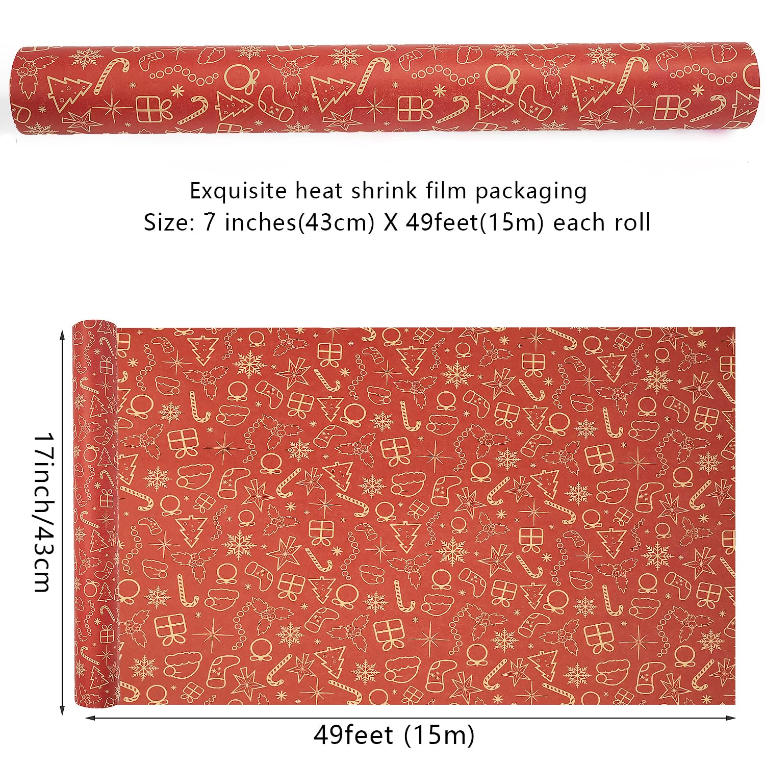 Rouleau De Papier Cadeau Noël Pour Enfants - 70 Cm X 2 M, Bleu Foncé