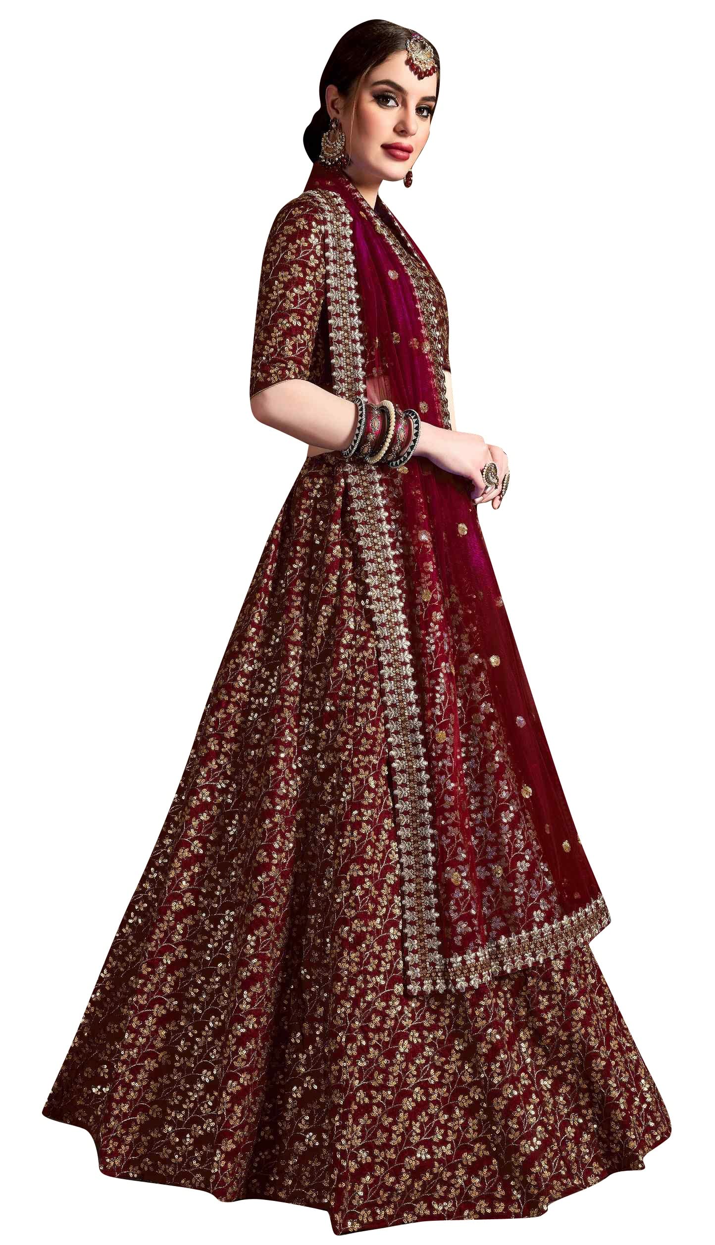 divine international trading co Women's Bridal Wedding Raw Silk Dulhan Lehenga Choli With Dupatta-picture-41