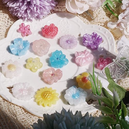 Miniatura 4 de Juego de moldes de silicona de resina de cabujón de flores, collar de fundición de joyería epoxi, arete de dije, proyecto de manualidades de arcilla