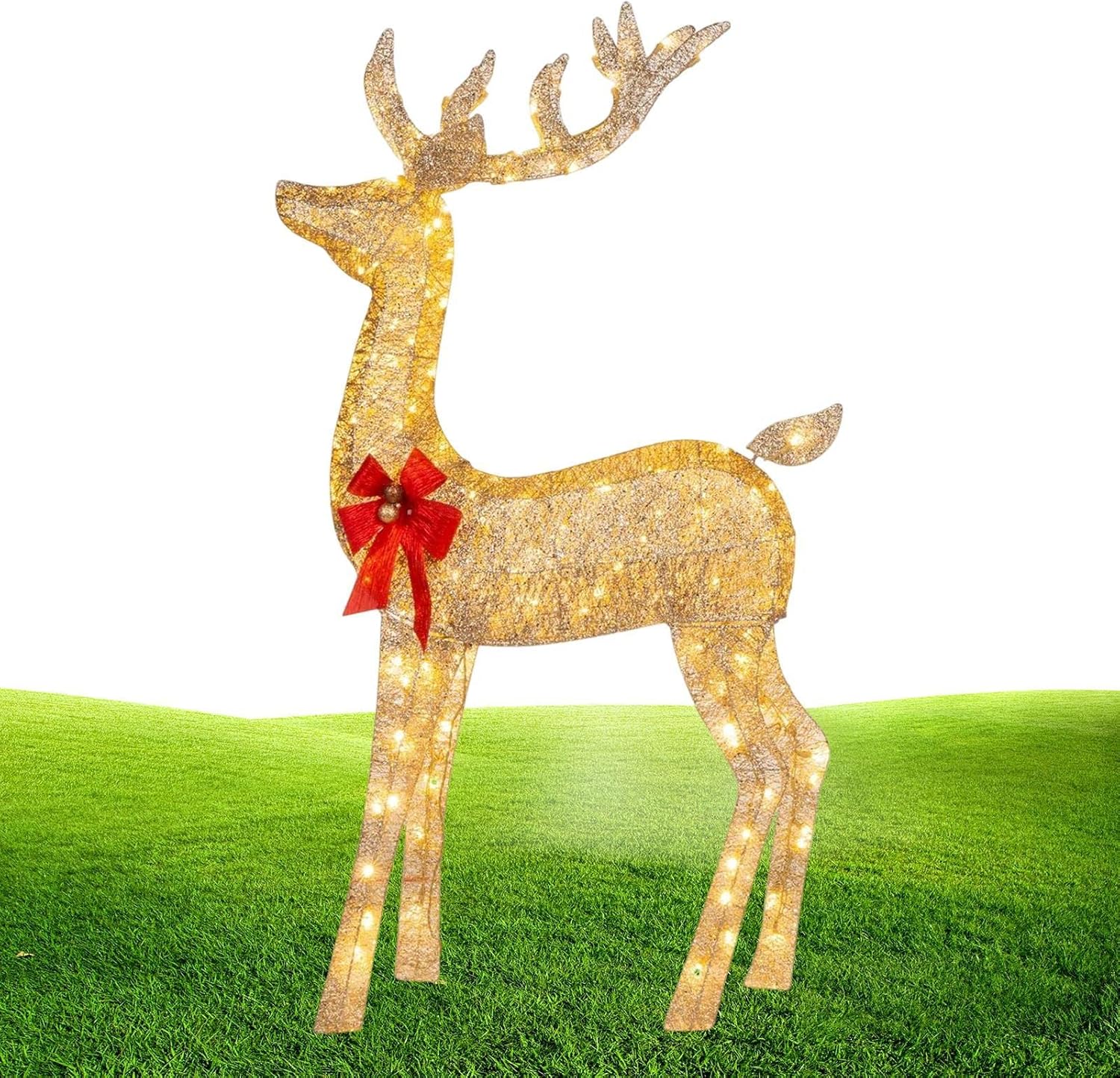 Lighted Christmas Reindeer, Light Up Fawn Decoration for Garden