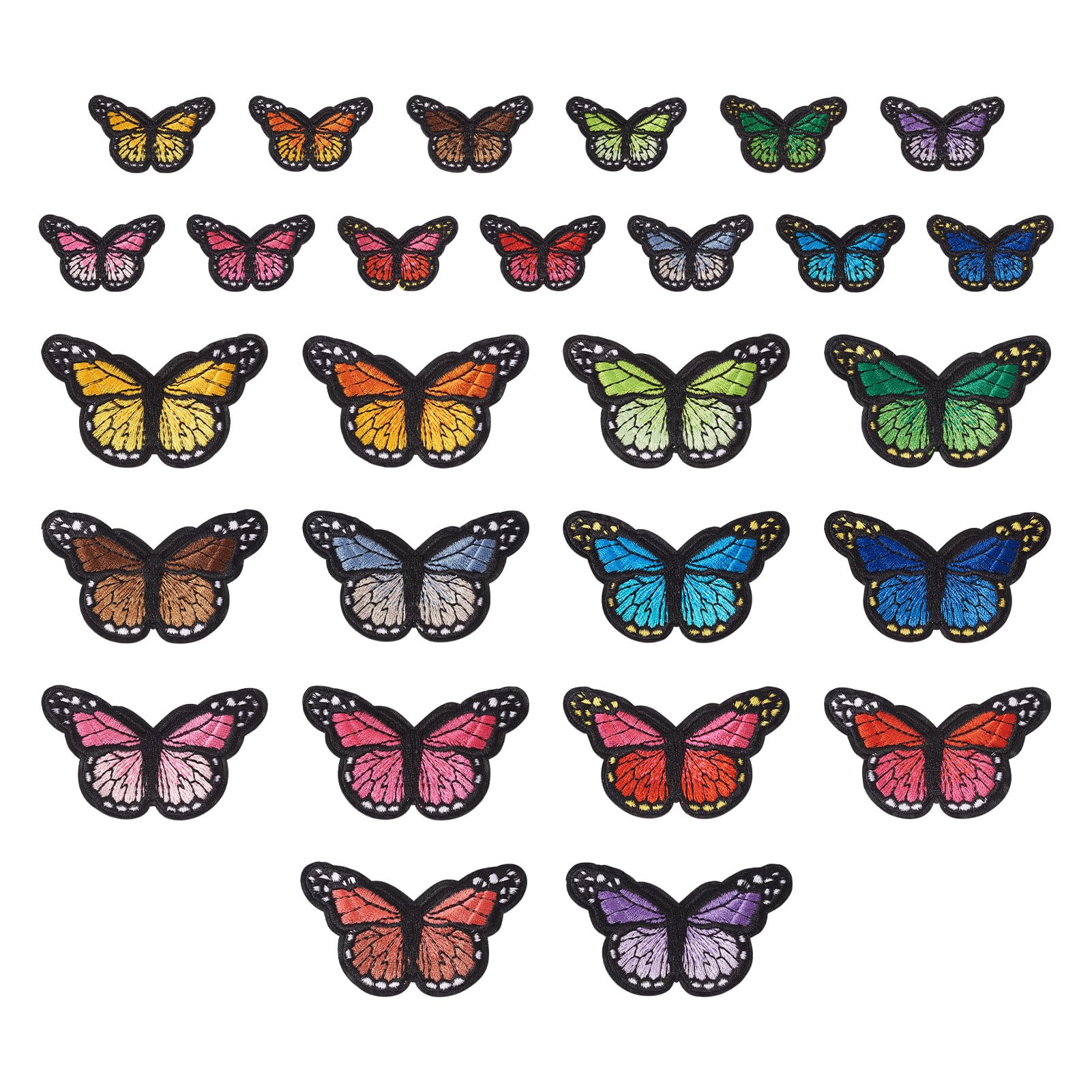 Craftora 27 Pcs Butterfly Embroidered Patches Butterflies Iron on Patches Colorful Insect Sew Appliques Repair Patch for Clothes Backpack Caps DIY Craft — image 1