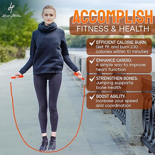 Miniatura 3 de Honor Athletics Cuerda de saltar con cuentas 2.0, ajustable con asas irrompibles y cuentas inastillables para un entrenamiento mejorado de fitness