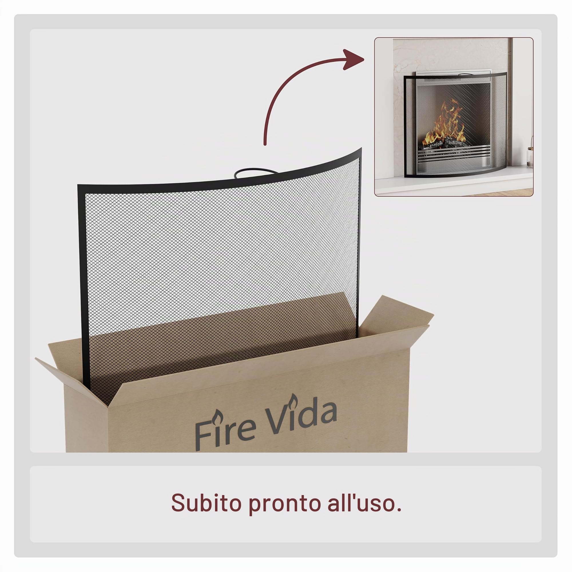 Fire Vida Buckton Spark Guard Screen, Metallo, Nero