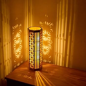 Amazon.co.jp : 木のあかり 麻の葉格子 LEDボーランプ付属フロアランプ