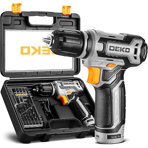 Cordless Drill：DEKOPRO 12V Power Battery Drill Set with Small Electric Drills and 3/8-inch Keyless Chuck with Portable Tool Set Gift Box