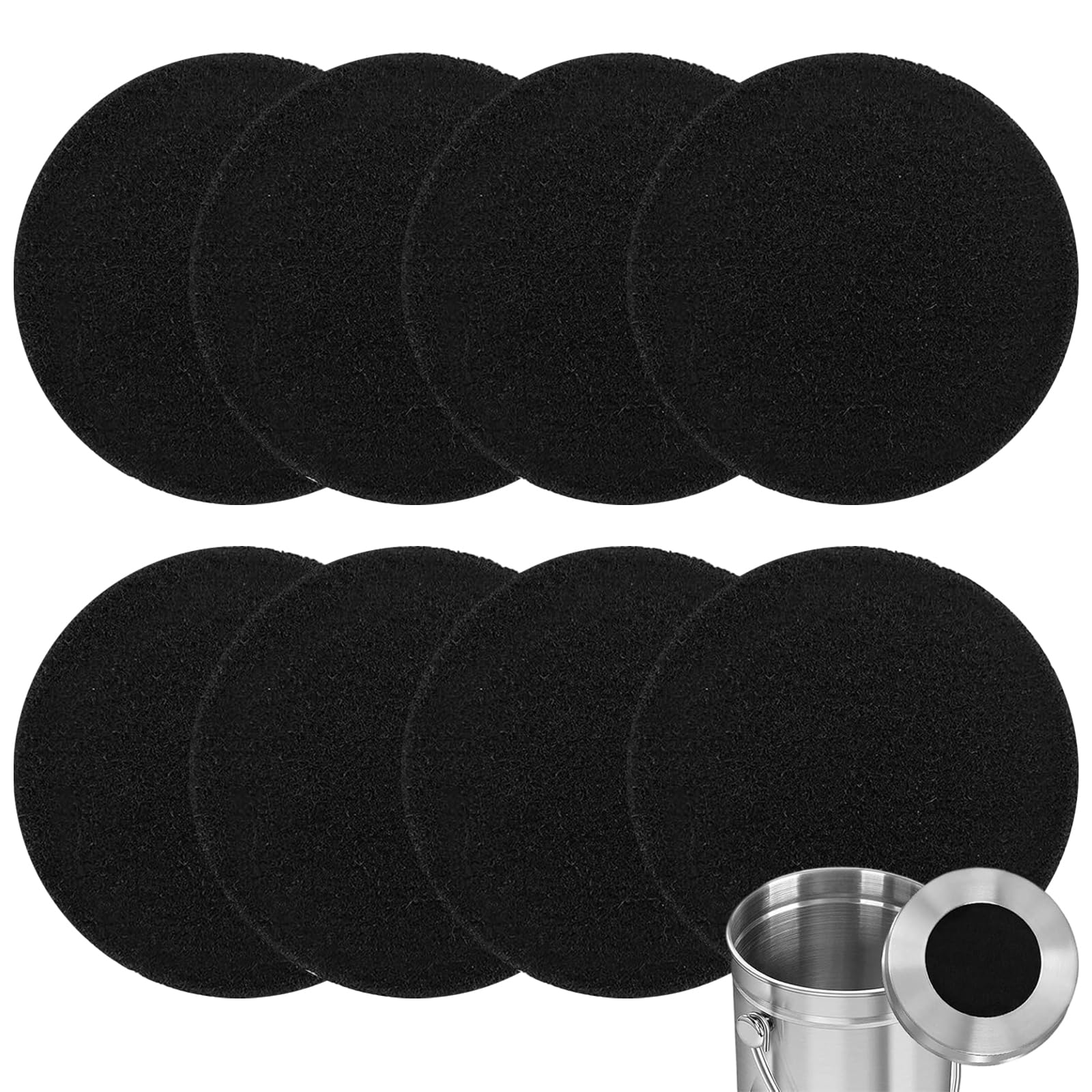 8 Packs Compost Bin Filters, Activated Charcoal Filters, Food Waste Caddy Odour Filter for Food Waste Bins Fits ALL Compost Bins up to 17cm