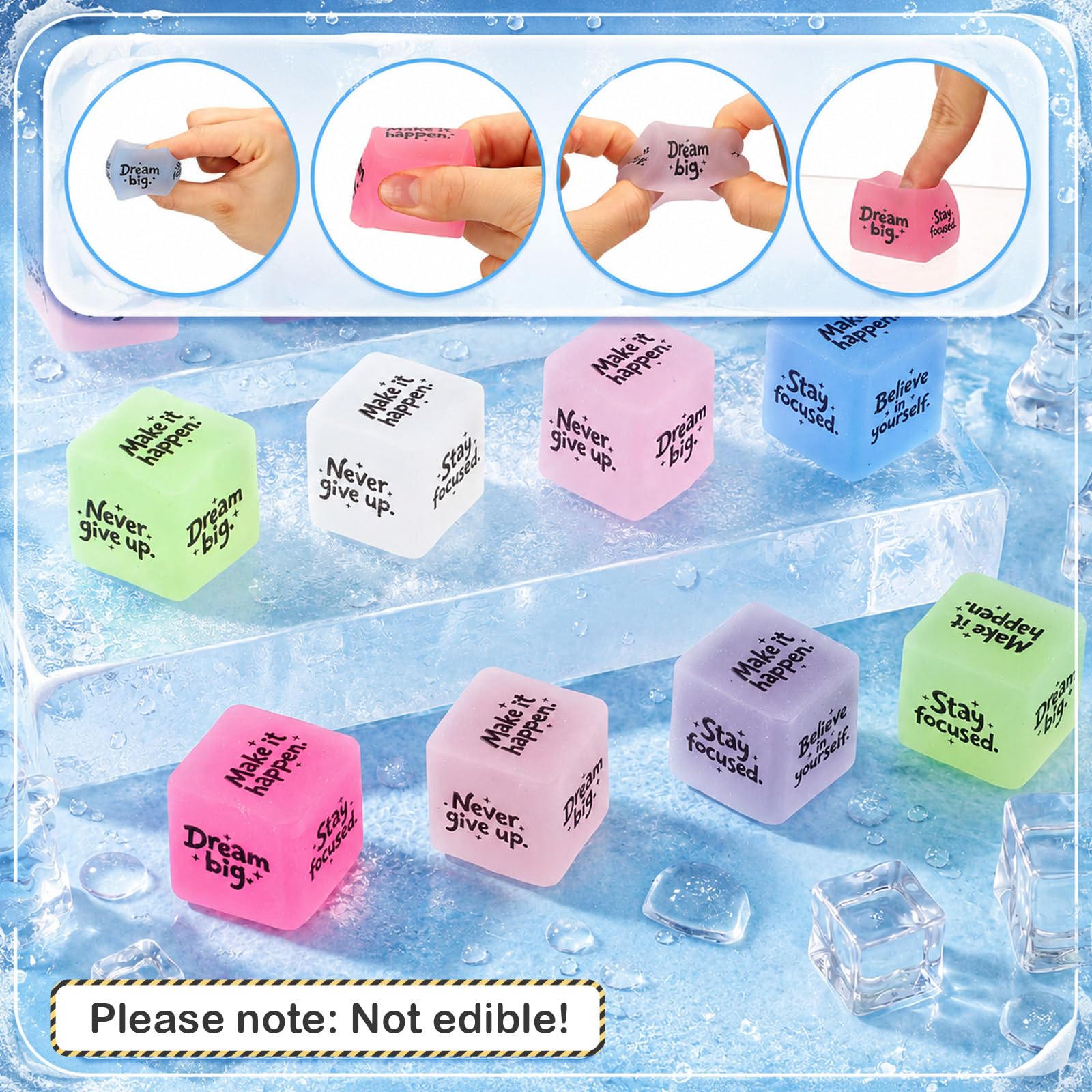 Foilswirl Set di 36 mini palline antistress emotive, per il rientro a scuola, idea regalo, graziose, antistress, ringraziamenti, per il personale d'ufficio e la ricompensa dei colleghi (ispirazionale)