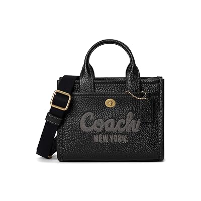 COACH Cargo Tote Bag 20 Shoulder Handbags Black, Cotton/Leather/Textile