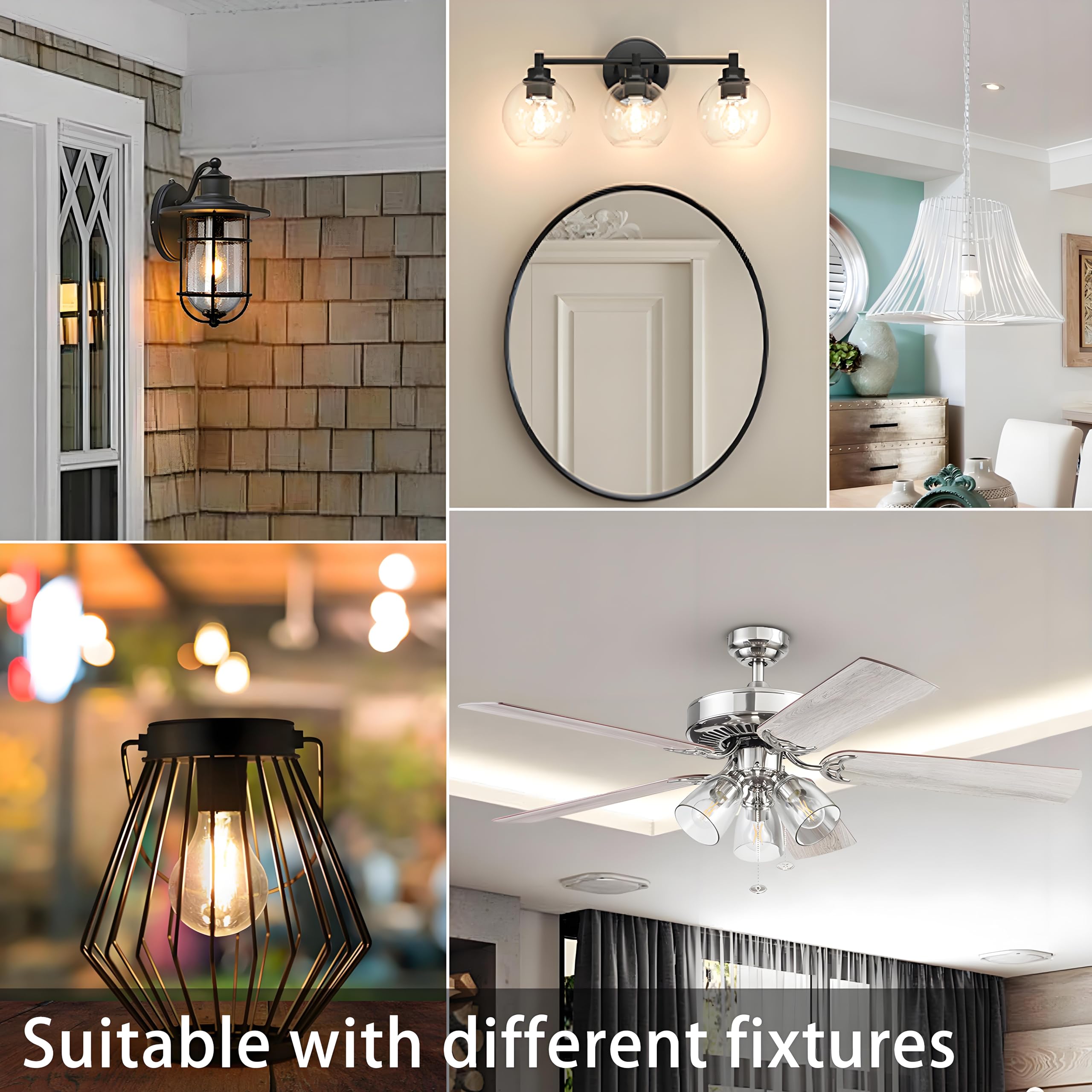 TJOY 12 Pack A19 Vintage LED Edison Bulbs Dimmable 60W Equivalent High Brightness 2700K Warm White 8W E26 — view 7