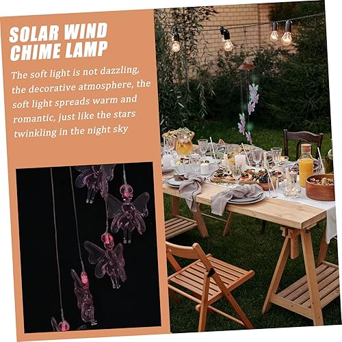 Miniatura 5 de Yardwe Campana de viento solar luces decorativas solares exteriores luces solares patio trasero colgante decoración escultura decoración al aire
