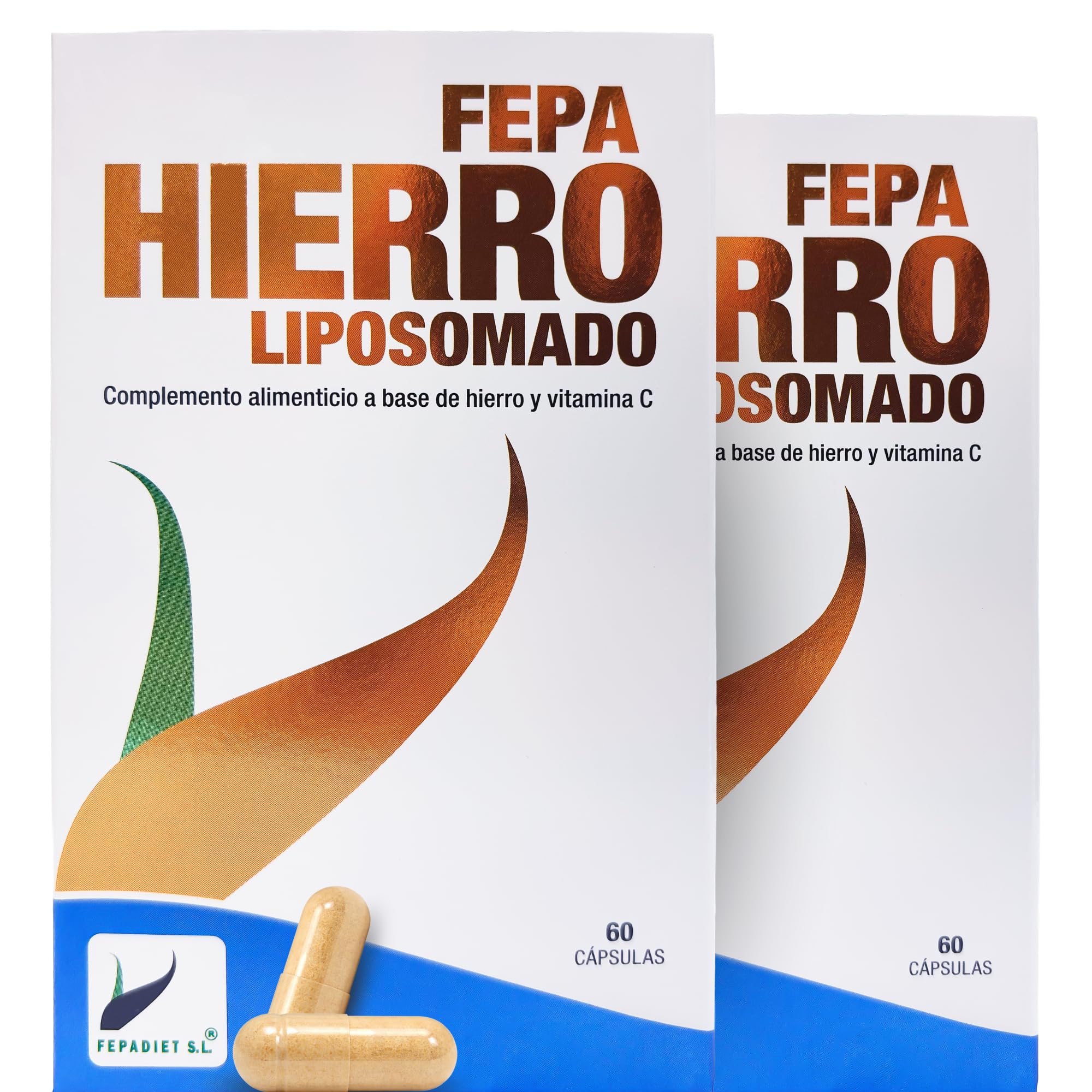 FEPA Hierro Liposomado 30 mg con Vitamina C – 60 Cápsulas Pack de 2 – Alta Absorción y Biodisponibilidad – Apoyo a la Energía y Vitalidad - FEPA