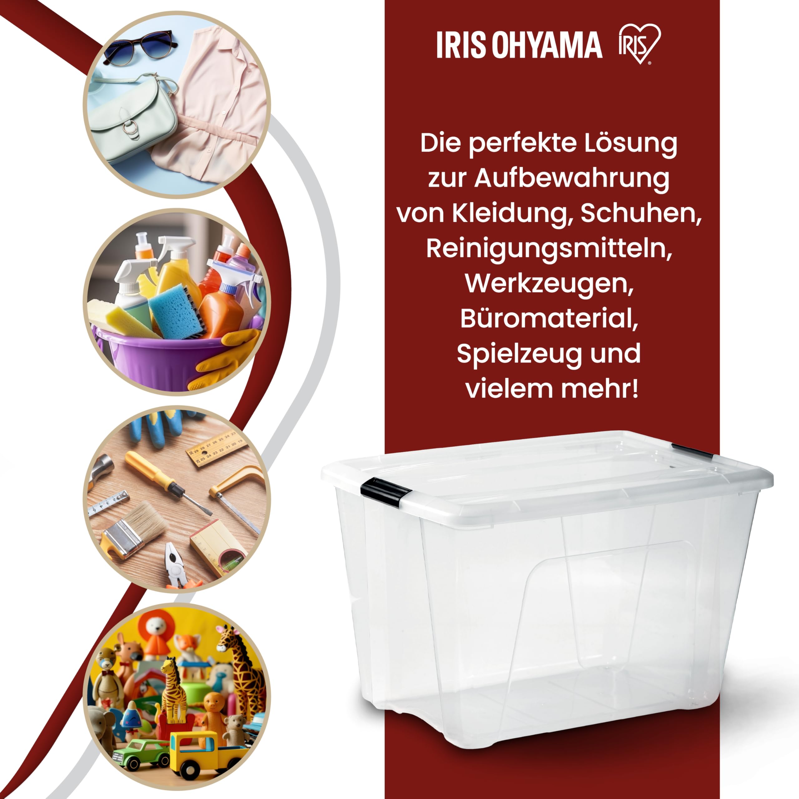 Iris Ohyama Aufbewahrungsbox mit Deckel Groß 60 L – Bild 5