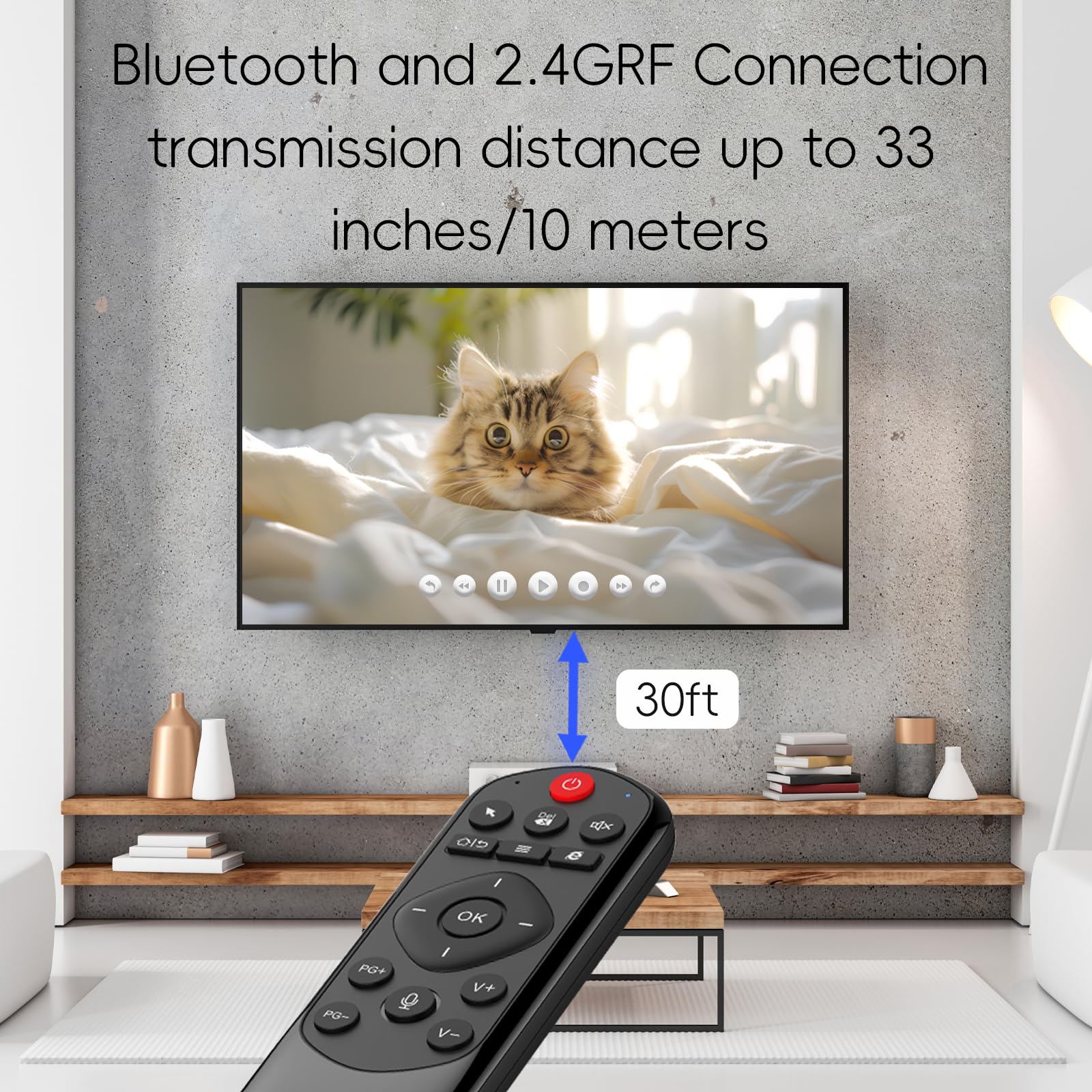 iPazzPort Telecomando universale per TV Air Mouse Bluetooth e tastiera wireless 2.4G con apprendimento vocale IR – Telecomando QWERTY per Smart TV, Android Box, PC, HTPC, Nvidia Shield, proiettore