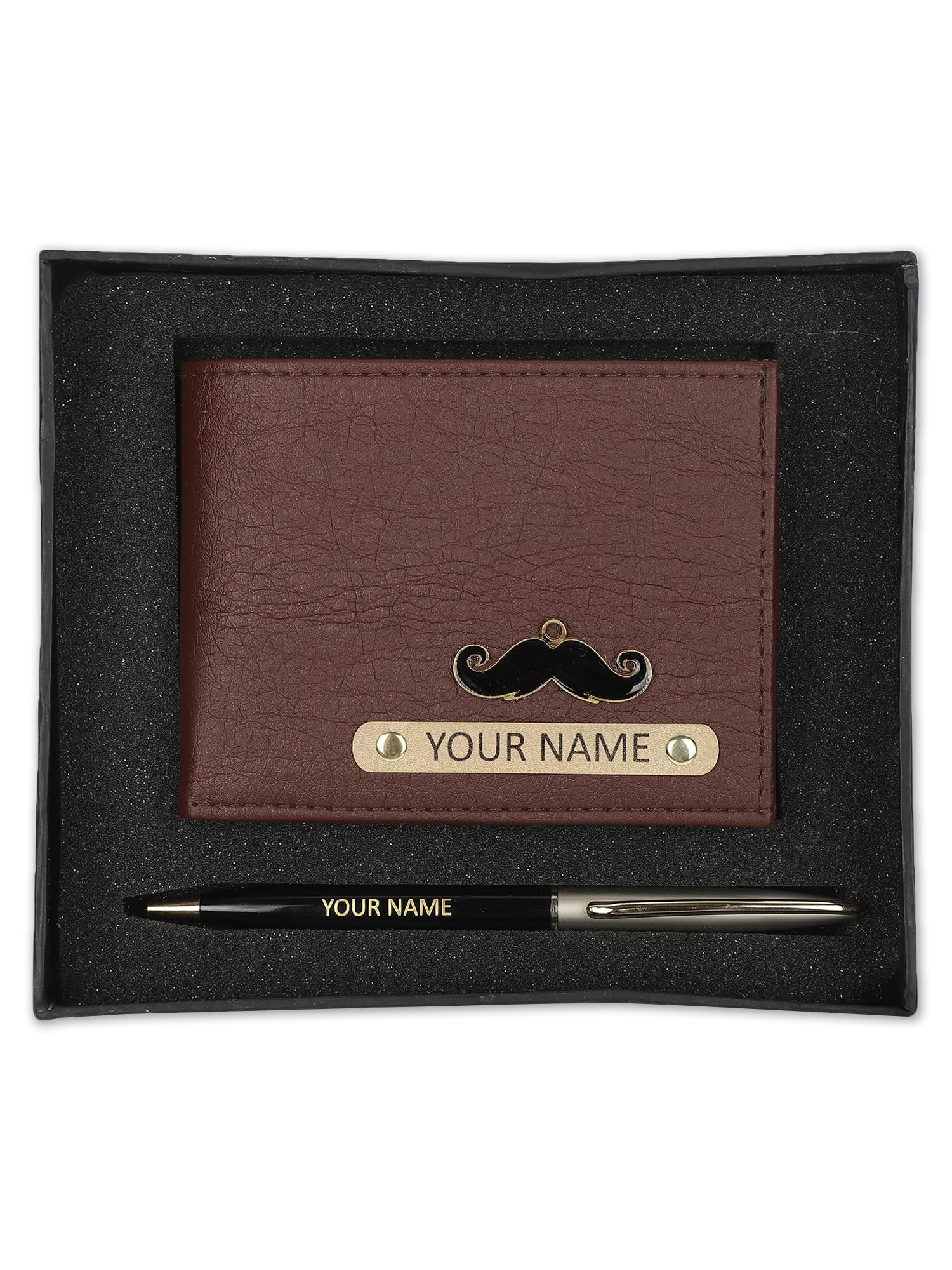 modefe Set of 2 Customized Wallet and Pen, A Professional Gifting for Corporate - Personalised Wallet with Name and A Beautiful Customized Pen - Birthday Or Any Special Occasion Gift (Set of 2)-picture-20