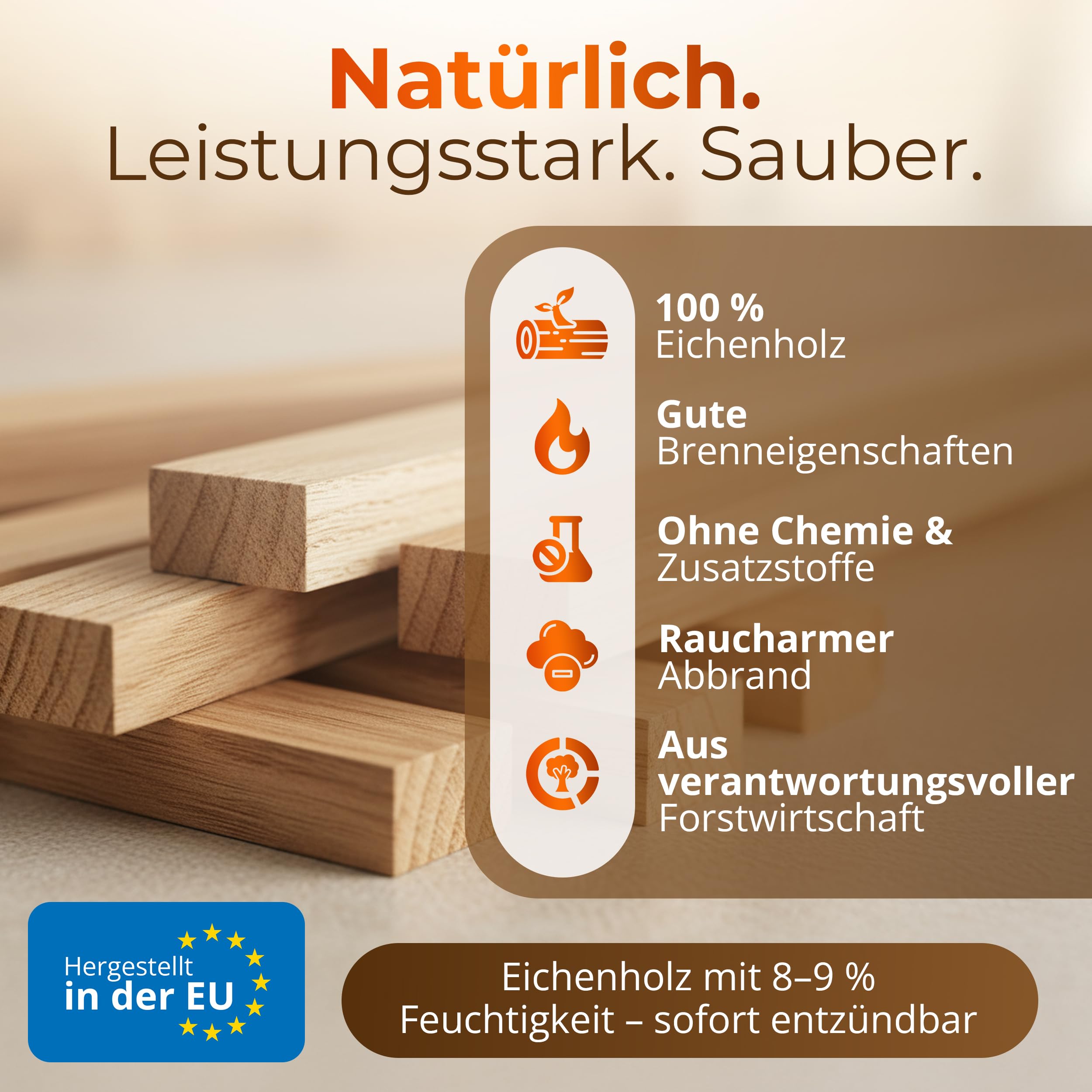 Aleko Parkett Premium 28 kg Brennholz - Anzünder aus Eichenholz, Bio Kaminanzünder, für Grill, Kamin, Ofen - perfekter Grillanzünder, getrocknetes und unbehandeltes Anmachholz