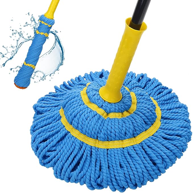 KeFanta Self-Wringing Twist Mops for Floor Cleaning, Microfiber Floor mop with 57 " Long Handle, Easy Wringing Mop for Hardwood Commercial Household Clean