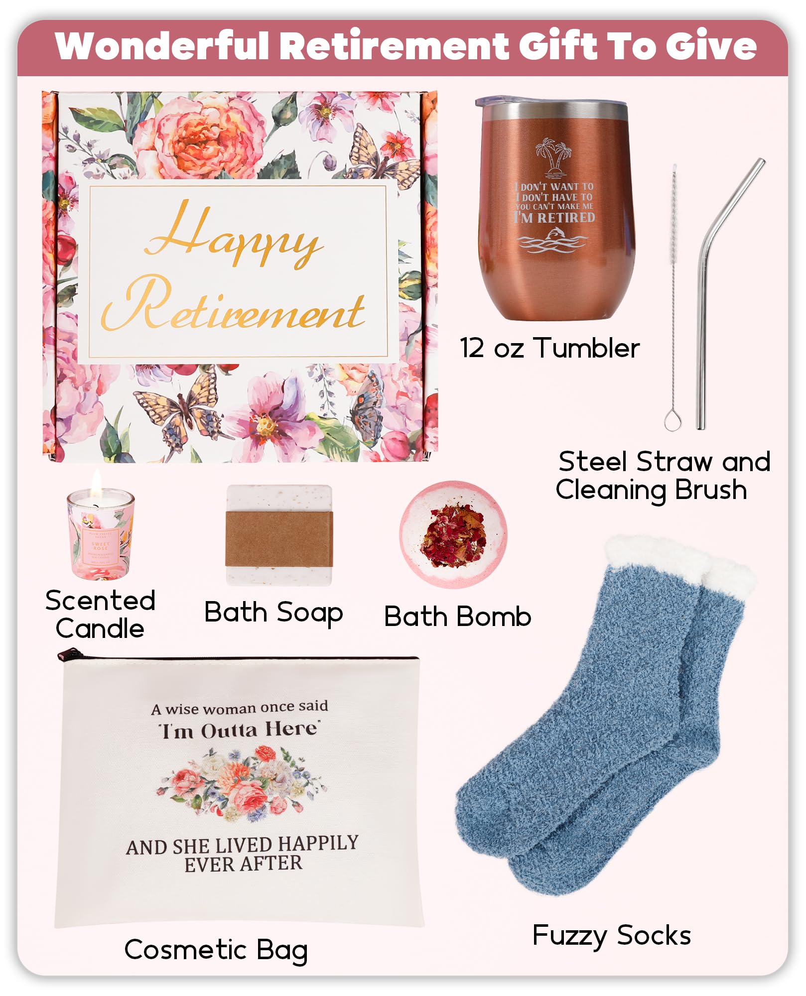 Coffret Cadeau Retraite Femme - Sac En Jute, Porte-clés Cœur, Foulard Soie, Carte - Cadeau Personnalisé Pour Collègue, Mère, Grand-mère