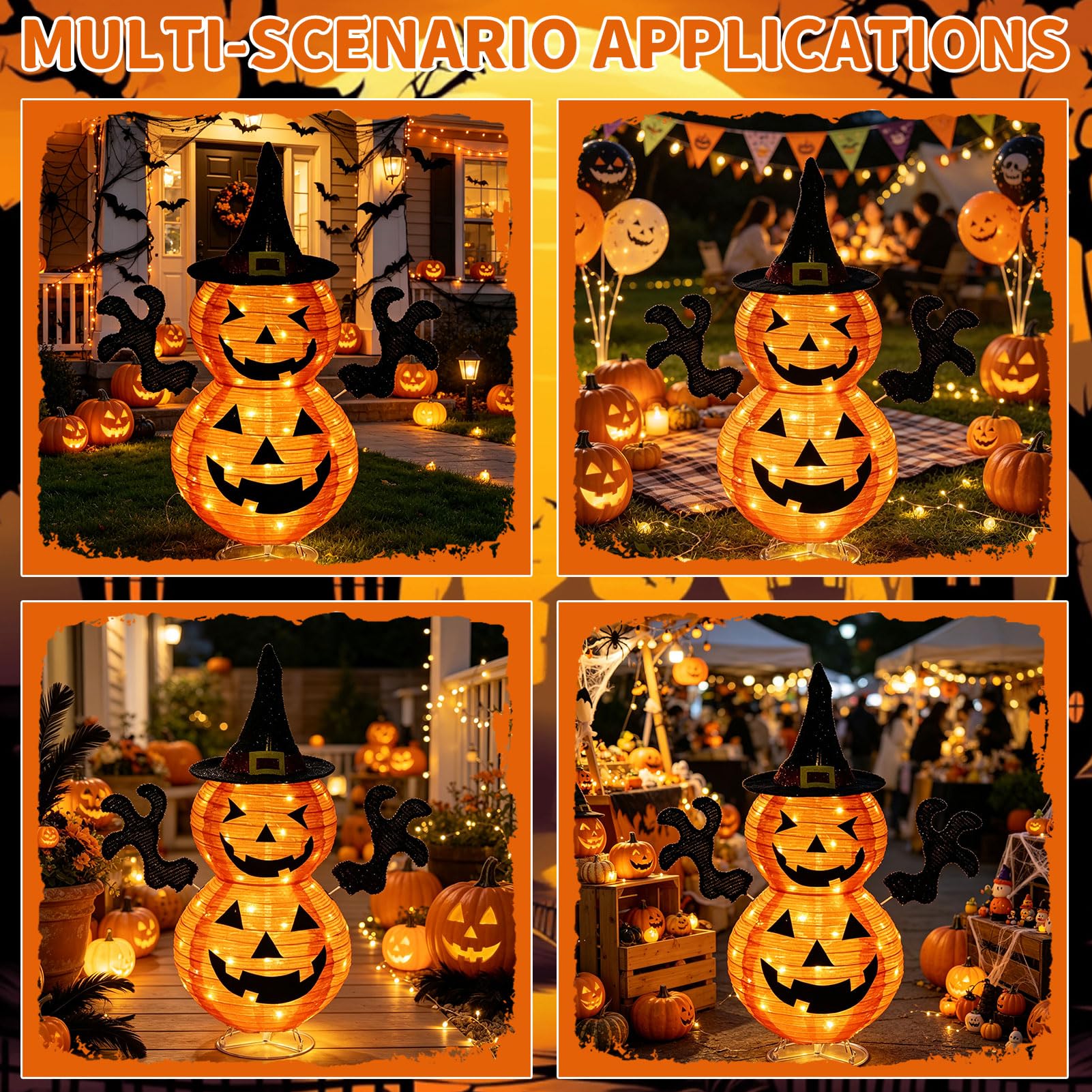 Halloween Deko Kürbis LED mit Timer für Halloween Deko Outdoor Party