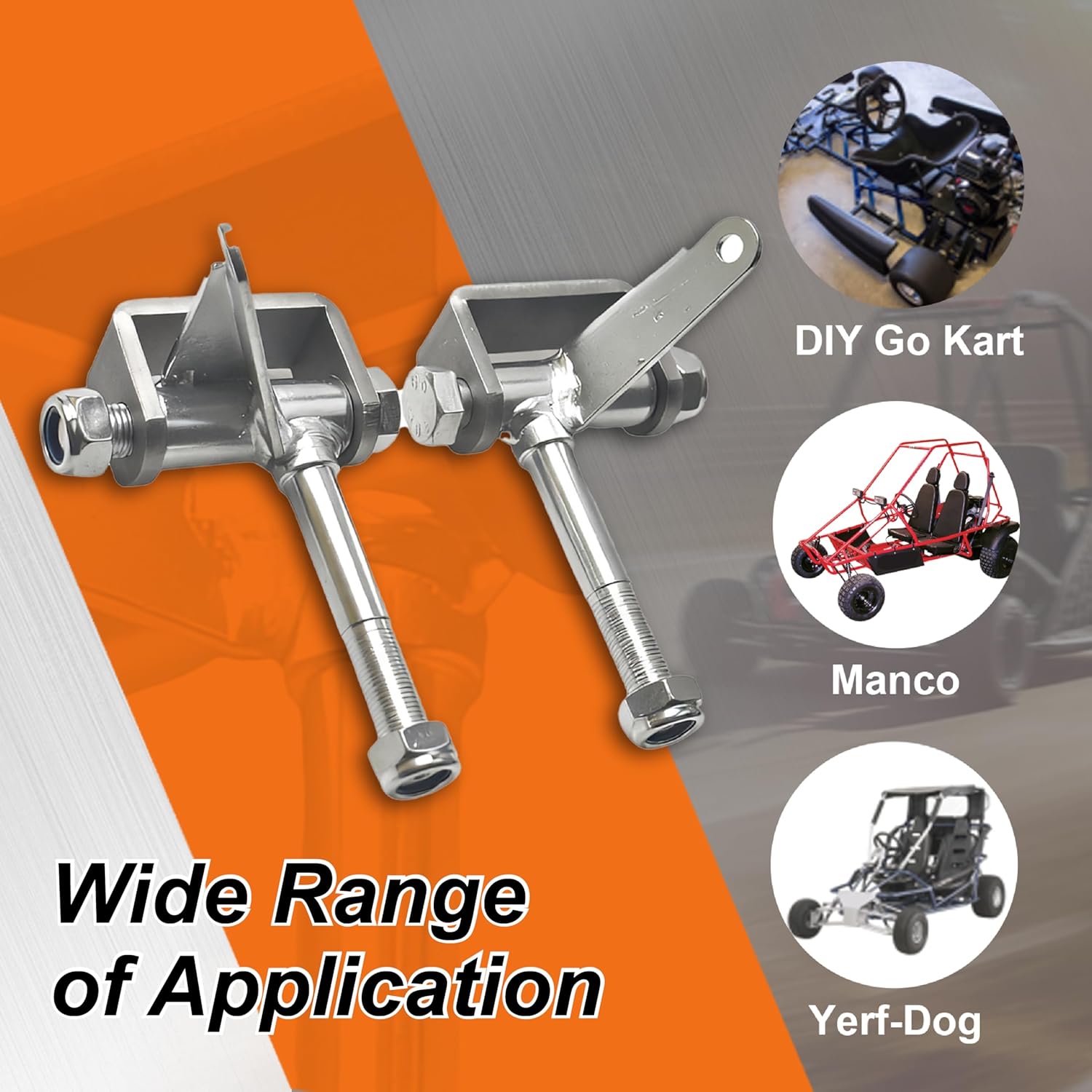 Go Kart Steering Spindle Steering Throttle 5/8" Axle 3-3/4" Long and Go Kart Pedal for Predator 212cc 196cc 420cc 301cc Yerf-Dog Manco Azusa Right Left Replacement Heavy Duty Go Kart Parts