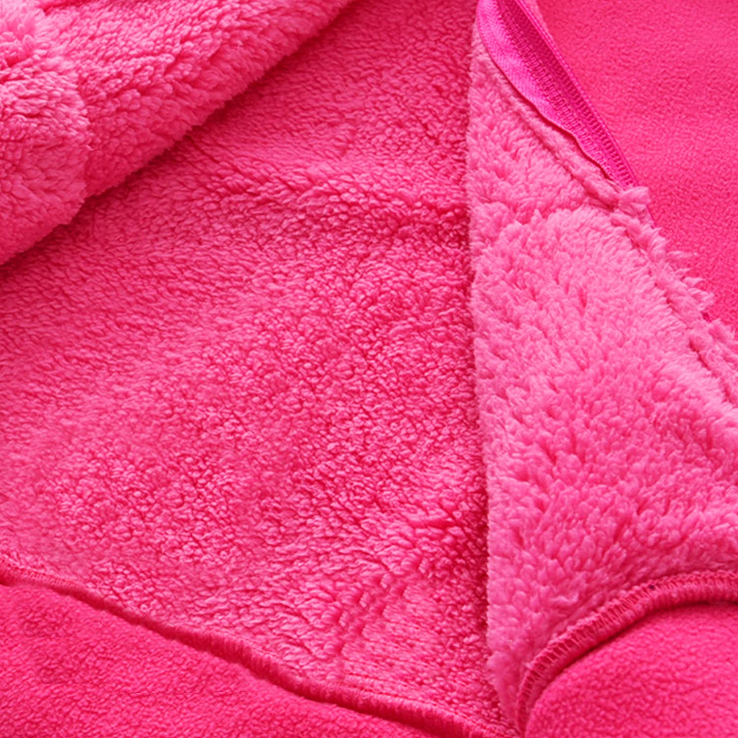 Chaqueta de Forro Polar Engrosado para Bebé Niños Pequeños Niños Niñas con Capucha y Cremallera Chaqueta con Capucha de Oso Chaqueta para Niños con Orejas de Oso Talla 86-134