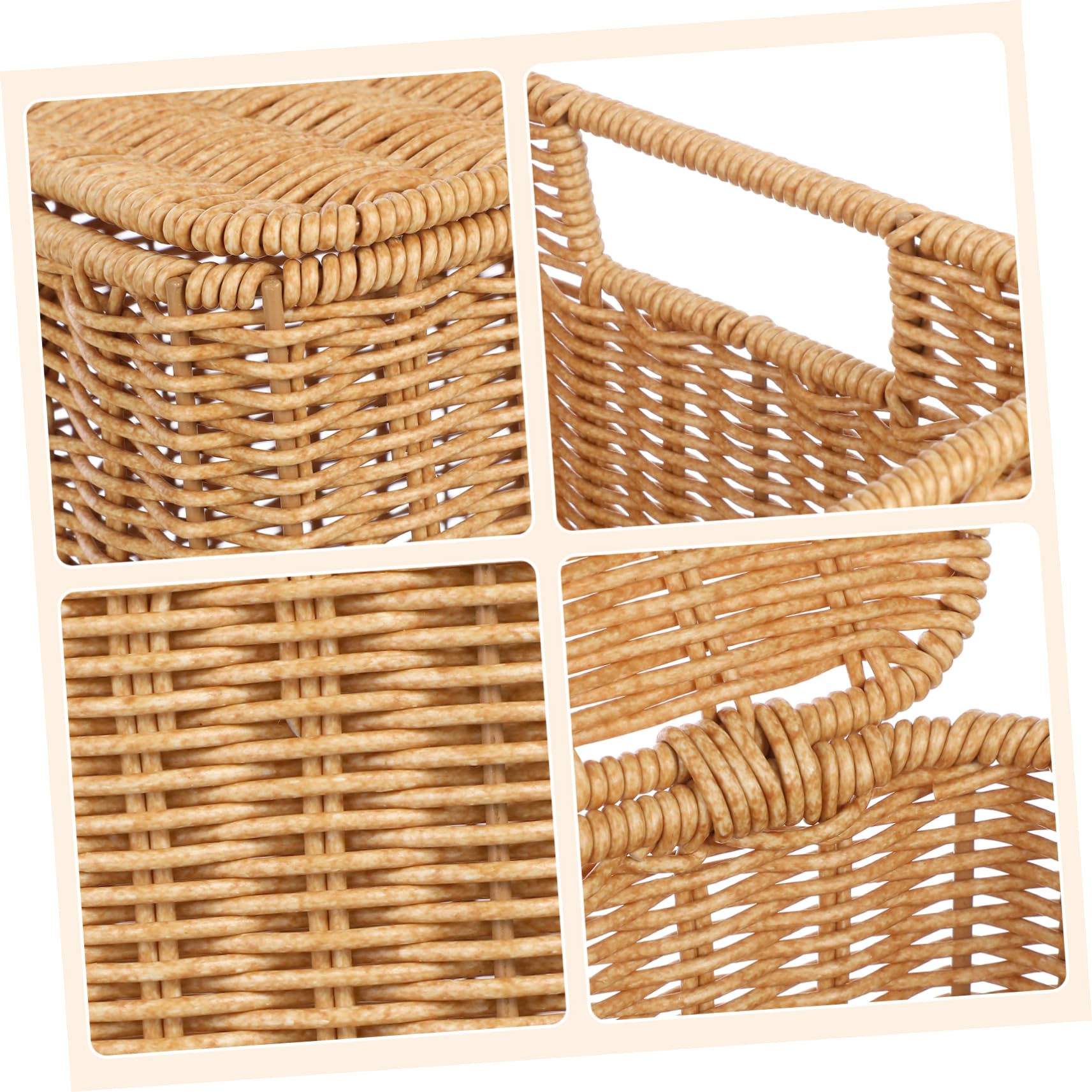 Alipis Caja De Almacenamiento Tejida Con Tapa Canasta Organizador De Ropa y Juguetes Diseño Ligero y Resistente Para Dormitorio Oficina y Cocina Mediano